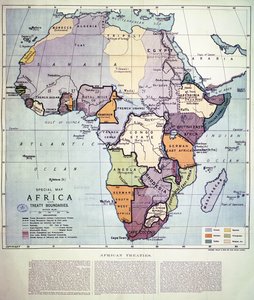 Mapa de África mostrando límites de tratados, 1891